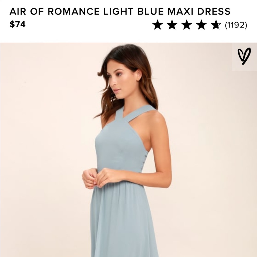 Lulu’s “Air of Romance” Light Blue Maxi Dress